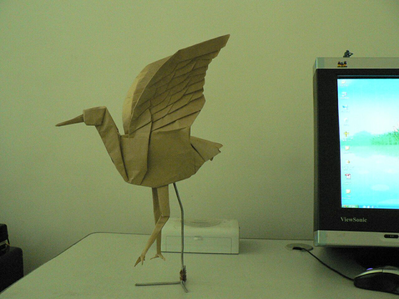 超逼真的“鹤”手工折纸作品