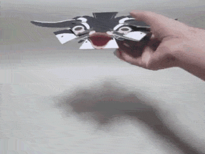 Kamikara纸机关 平面企鹅折纸一秒变立体