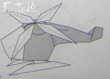 直升飞机的手工折纸方法