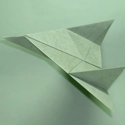 简单的儿童纸飞机折纸 折一架帅气喷气式飞机
