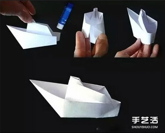 手工折纸轮船折法图解 简单儿童折轮船的折法