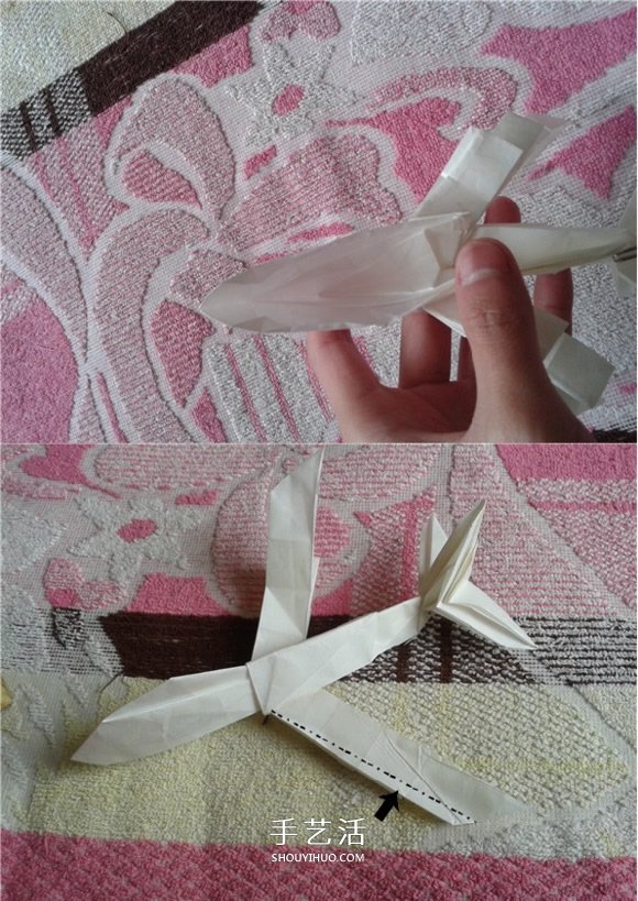 Victor客机的折法图解 复杂折纸客机的步骤图