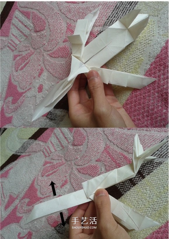 Victor客机的折法图解 复杂折纸客机的步骤图