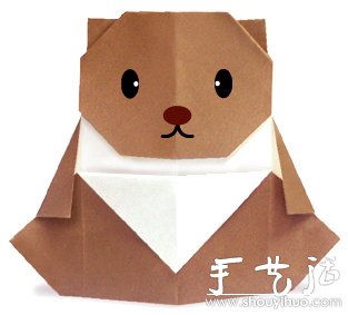 可爱小熊折纸方法