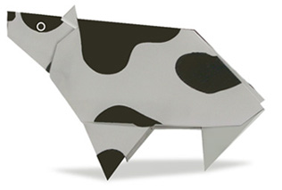 搞笑奶牛折纸方法