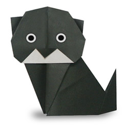 白胡子黑猫手工折纸方法