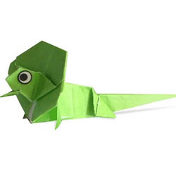 绿色蜥蜴折纸方法