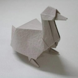 鸭子的折法图解 手工折纸立体鸭子教程