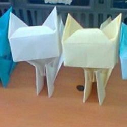折纸立体猫咪的折法图解 立体猫咪折纸教程