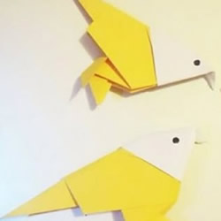 立体折纸鸟的折法图解 手工折纸鸟的方法教程