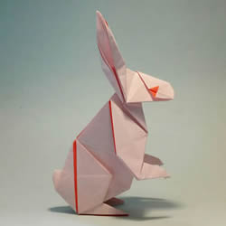 站立兔子的折叠方法图解 手工折兔子的步骤图