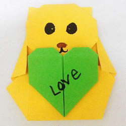 小熊折纸图解教程 传情可爱小熊的折法步骤