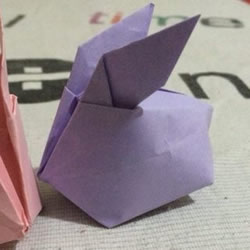 立体兔子的简单折法 儿童手工折纸兔子图解