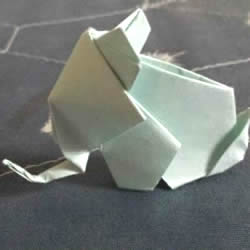 立体大象怎么折图解 折纸站立大象的折法