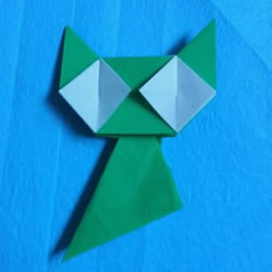 手工小猫的折纸步骤图 可爱小猫的折法图解