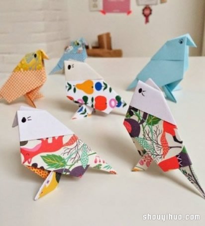 小鸟的折法图解 折纸麻雀鸟儿手工制作教程