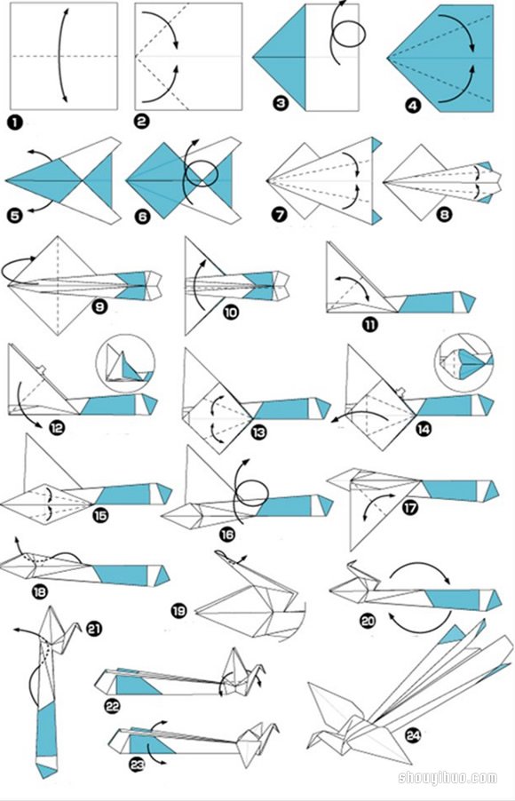 凤凰的折法图解 手工折纸凤凰的方法教程