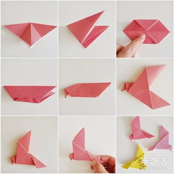 简单鸽子的折法图解 手工折纸信鸽的方法教程