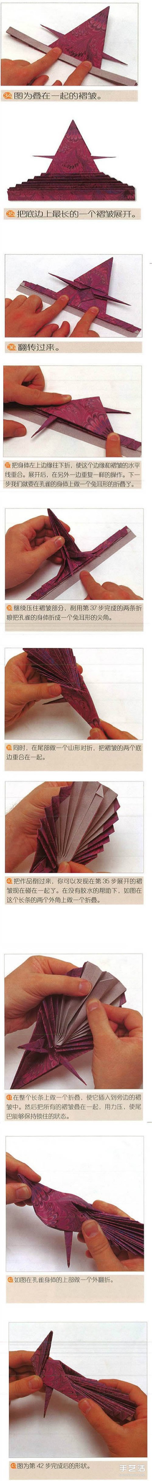 折纸孔雀开屏图解教程 孔雀开屏的折法步骤图