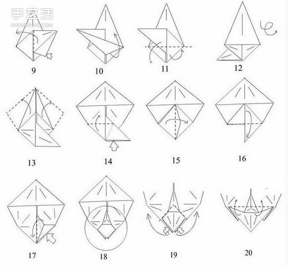 手工折纸马图解教程 立体马的折法详细步骤图
