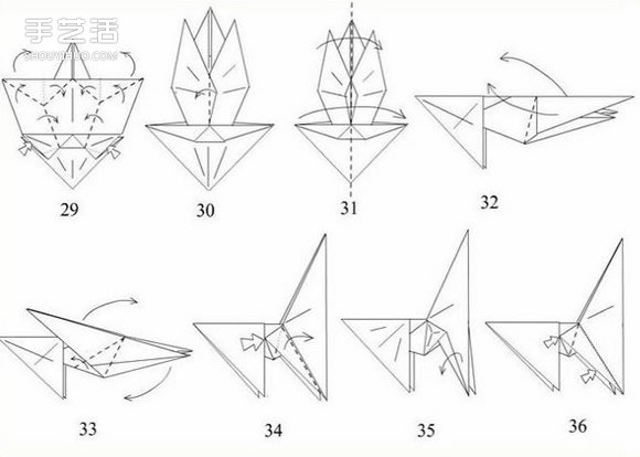 手工折纸马图解教程 立体马的折法详细步骤图