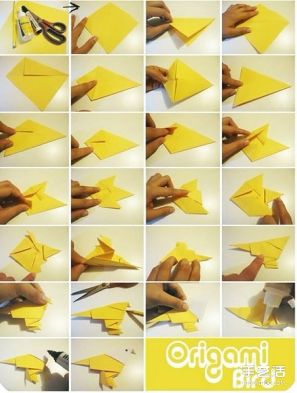 立体折纸鸟的折法图解 手工折纸鸟的方法教程