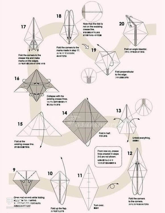 复杂花栗鼠的折纸方法 手工折纸花栗鼠详解