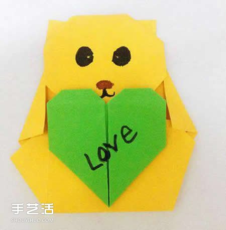 小熊折纸图解教程 传情可爱小熊的折法步骤