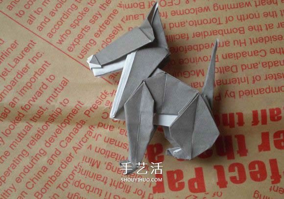 可爱小狗的折法图解 手工折纸小狗的步骤图