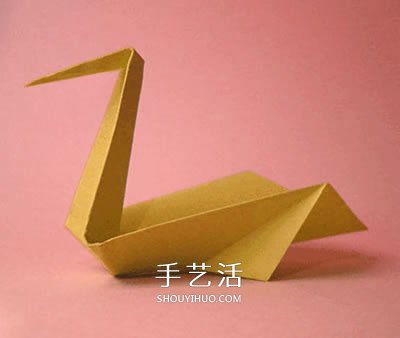 幼儿手工折纸天鹅图解 纸天鹅的折法步骤图