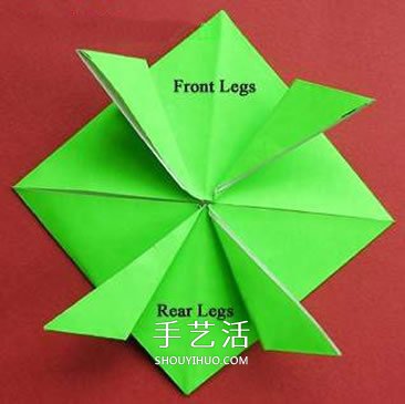 按一下会跳的青蛙折纸 折纸会跳远的青蛙图解
