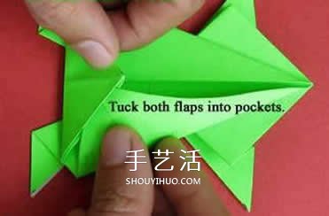 按一下会跳的青蛙折纸 折纸会跳远的青蛙图解