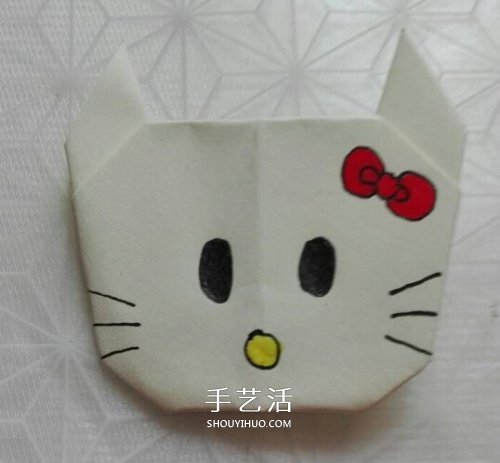 简单Hello Kitty折纸 儿童折凯蒂猫的教程