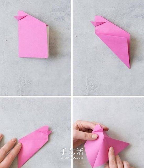 好看又实用！大母鸡糖果收纳盒的折纸方法