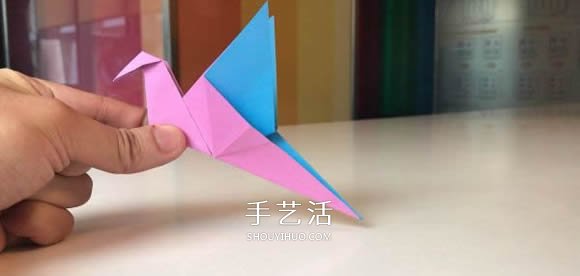 简单又好玩！会动的拍翼鸟手工折纸方法图解