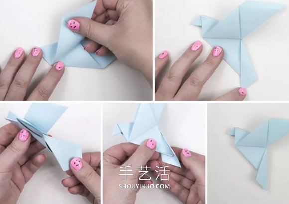 儿童手工折纸和平鸽的折法图解教程
