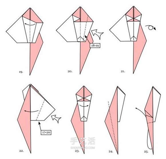 仿佛要展翅飞起！美丽千纸鹤的折法步骤图解
