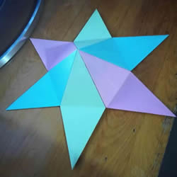 简单手工折纸立体六角星的折法图解教程