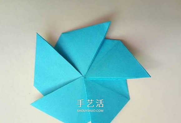 五个角的星星折纸图解 内外双五角星星的折法
