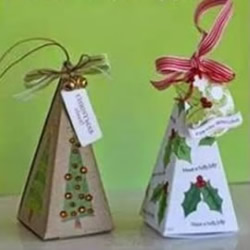 自制圣诞糖果包装盒 折纸圣诞糖果包装纸盒