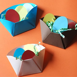 幼儿用卡纸折纸盒教程 手工制作复活节彩蛋