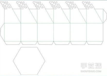 圣诞节礼盒包装制作 漂亮雪花纸盒的折法图解