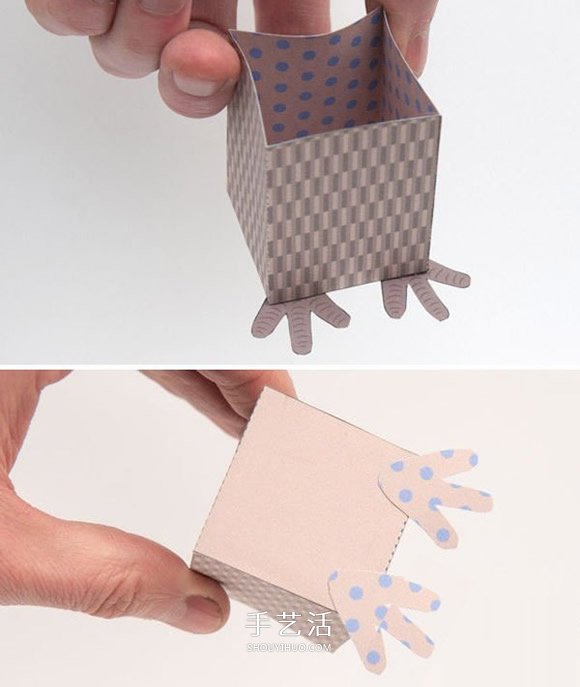 猫头鹰盒子的折纸方法 卡纸折猫头鹰收纳盒