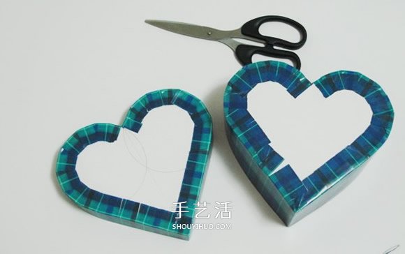 爱心礼品盒的做法图解 带盖心形包装盒制作