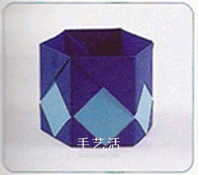 六角抽纸盒的折法图解 包括盒身、盖子和底部