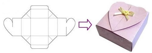 情人节礼品盒的折法 带爱心包装盒折纸图解