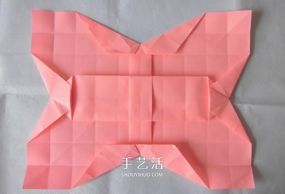百合花纸巾盒的折法 带花纸巾盒怎么折图解