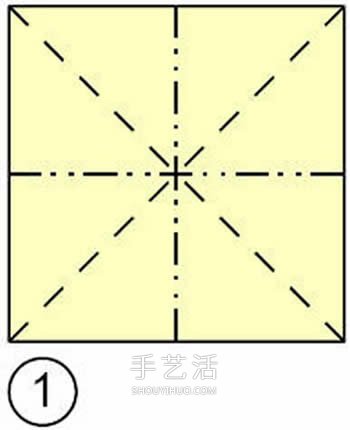 手工折四角收纳盒的折法 漂亮垃圾盒折叠图解