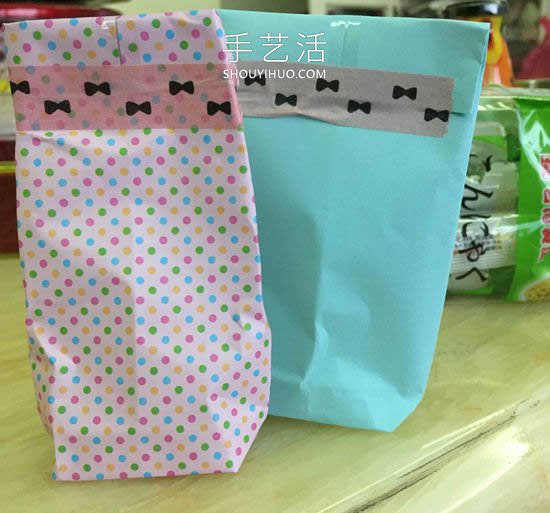 自制礼物袋的折纸方法图解教程