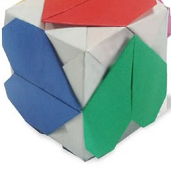 六面都是心形的立方体组合折纸教程